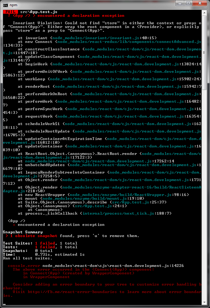 Unit Test: Store issue